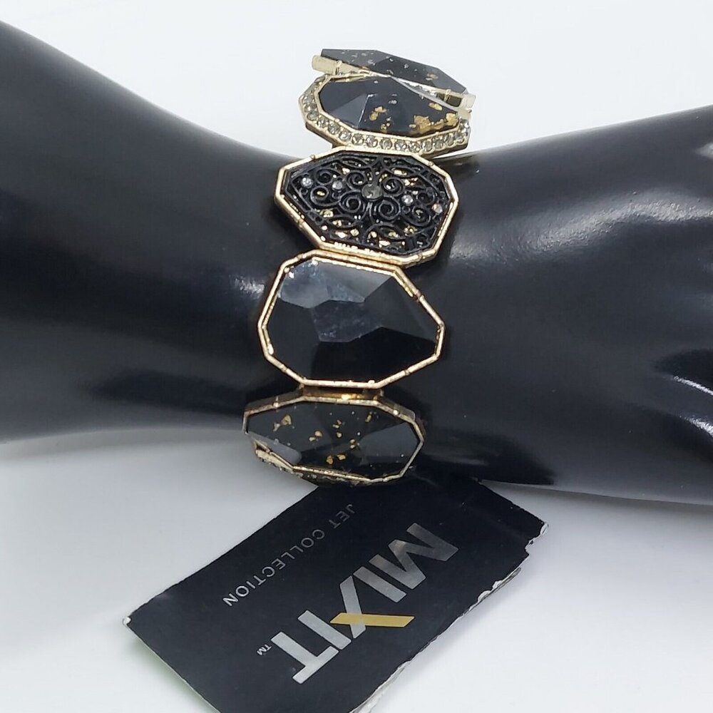 Nwt Mixitโ Black And Gold Bracelet